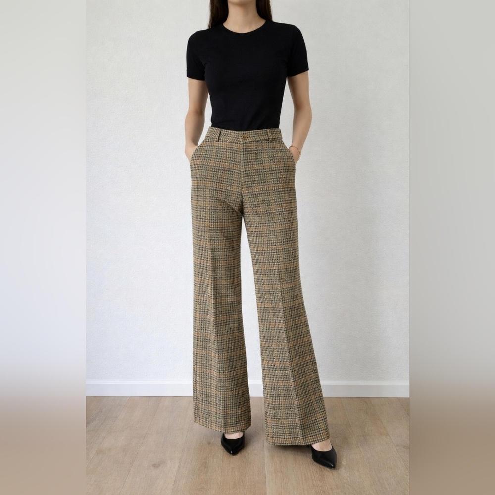Women's Wide Leg Plaid Pants